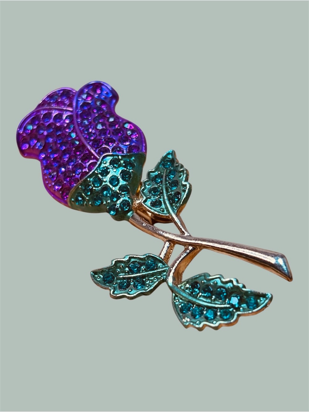 140 Crystal Rose Brooch